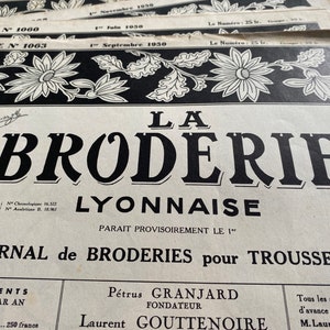 3 issues of La Broderie Lyonnaise journal, embroidery, patterns, sewing, scrapbook, craft, decor, French vintage
