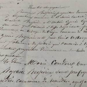 Documento del 1870, documenti antichi francesi, manoscritti, scritti a mano, calligrafia, effimeri vintage, pezzi di storia