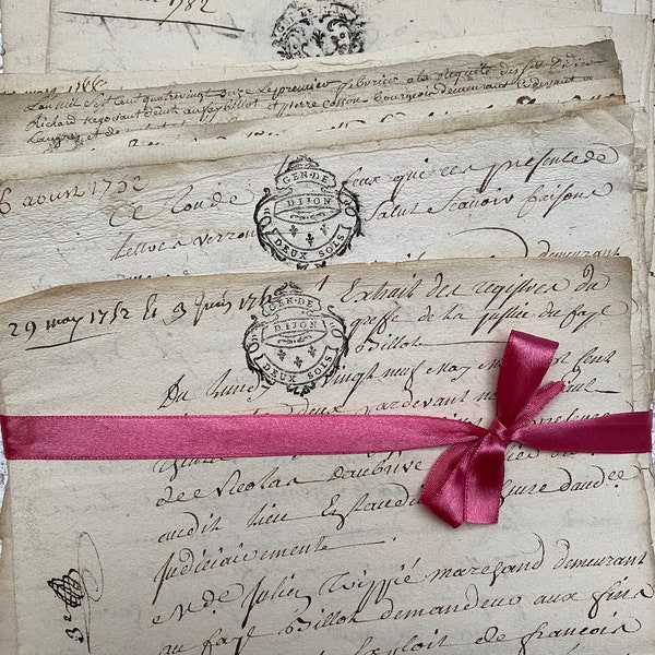 One 1700s French document paper, antique, original, handwritten, calligraphy, notary, manuscript