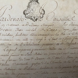 Document français ancien de 1780, manuscrits, manuscrits, calligraphie, pièces éphémères anciennes de France, morceau d'histoire image 4