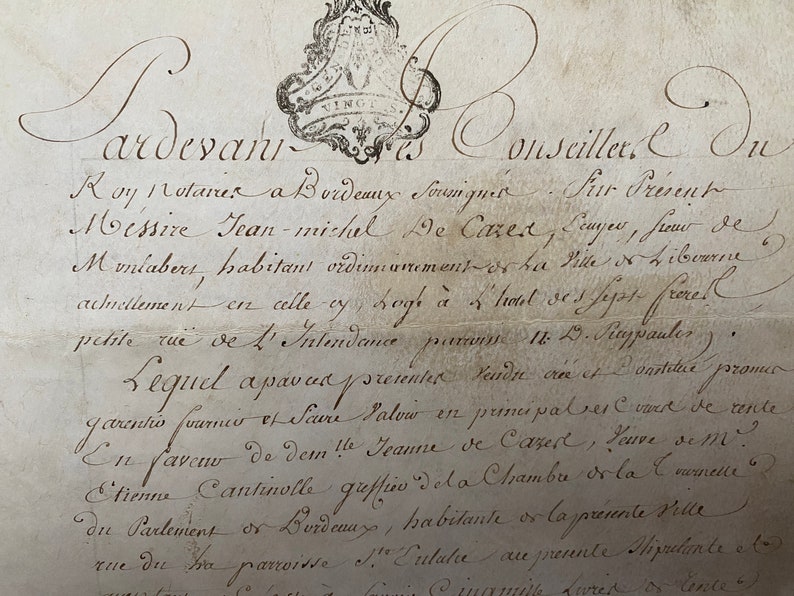 Document français ancien de 1780, manuscrits, manuscrits, calligraphie, pièces éphémères anciennes de France, morceau d'histoire image 4