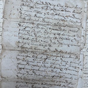 1604, manoscritto notarile antico francese di 10 pagine, documenti originali manoscritti antichi dalla Francia, calligrafia, documento storico