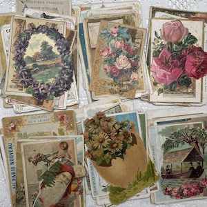 10 cartes commerciales françaises, chromolithographies, éphémères en papier vintage originales de France
