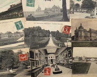 Cartes postales de Chantilly originales éphémères en papier vintage de France