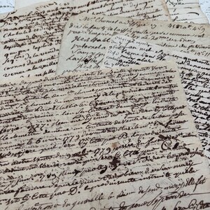 1700, 5 vecchi documenti manoscritti originali dalla Francia, manoscritti francesi antichi, calligrafia, documento storico