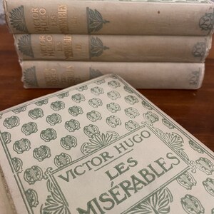 Les Misérables, Victor Hugo, 4 volumes, French vintage hardcover books, Nelson editions, literature from France, shabby chic decoration image 3