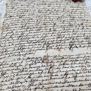 1650, 1 pagina manoscritto notarile francese antico, documenti originali manoscritti antichi dalla Francia, calligrafia, documento storico
