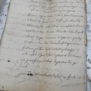 1758, manoscritto notarile antico francese di 10 pagine, documenti originali manoscritti antichi dalla Francia, calligrafia, documento storico