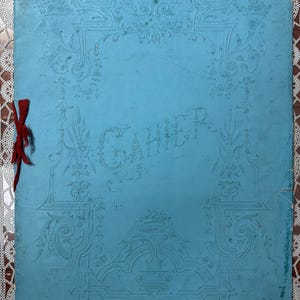 Cahier de Calligraphie del 1894, quaderno di scuola di calligrafia, libro di esempi di scrittura a mano, documenti e carte storiche antiche dalla Francia