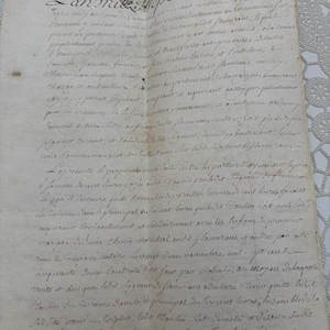 1760, pergamena francese, manoscritto antico originale su pergamena, documenti notarili dalla Francia