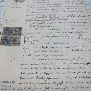 1896 {2} antico manoscritto francese manoscritto con francobolli o timbres fiscaux, documenti originali antichi dalla Francia, documenti storici