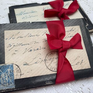 Cartas manuscritas em francês com envelopes de um Visconde, década de 1880, papéis antigos, coisas efêmeras da França