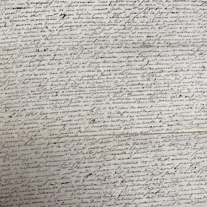 Manuscrito francés antiguo de 1758, efímera histórica manuscrita de Francia, caligrafía