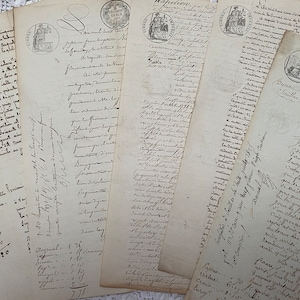 Frans documentpapier uit de 19e eeuw, origineel, handgeschreven, kalligrafie, knutselen, dagboek, plakboek, notaris, manuscript
