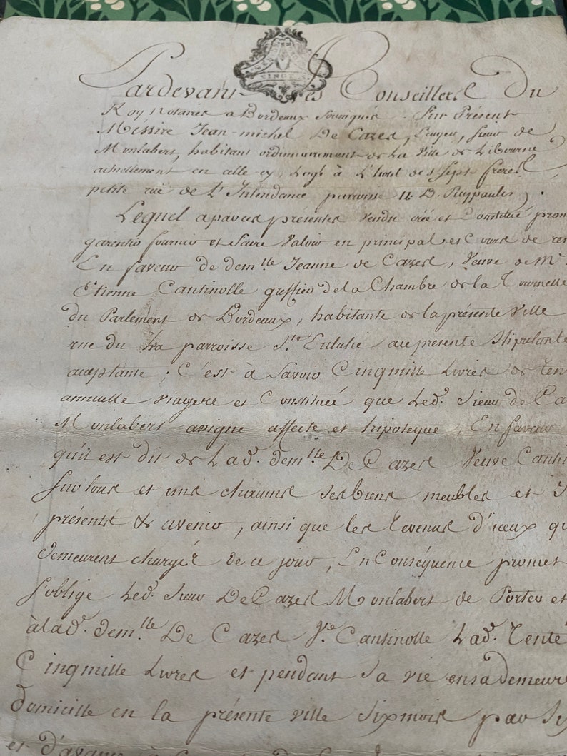 Document français ancien de 1780, manuscrits, manuscrits, calligraphie, pièces éphémères anciennes de France, morceau d'histoire image 3