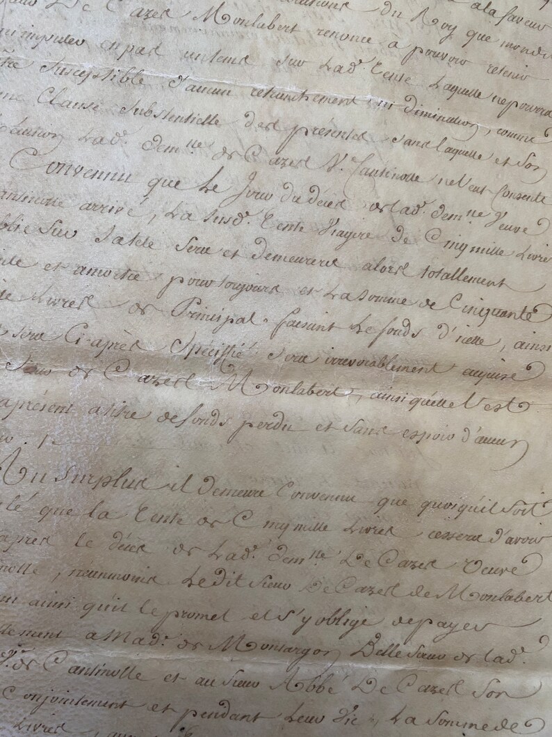 Document français ancien de 1780, manuscrits, manuscrits, calligraphie, pièces éphémères anciennes de France, morceau d'histoire image 7