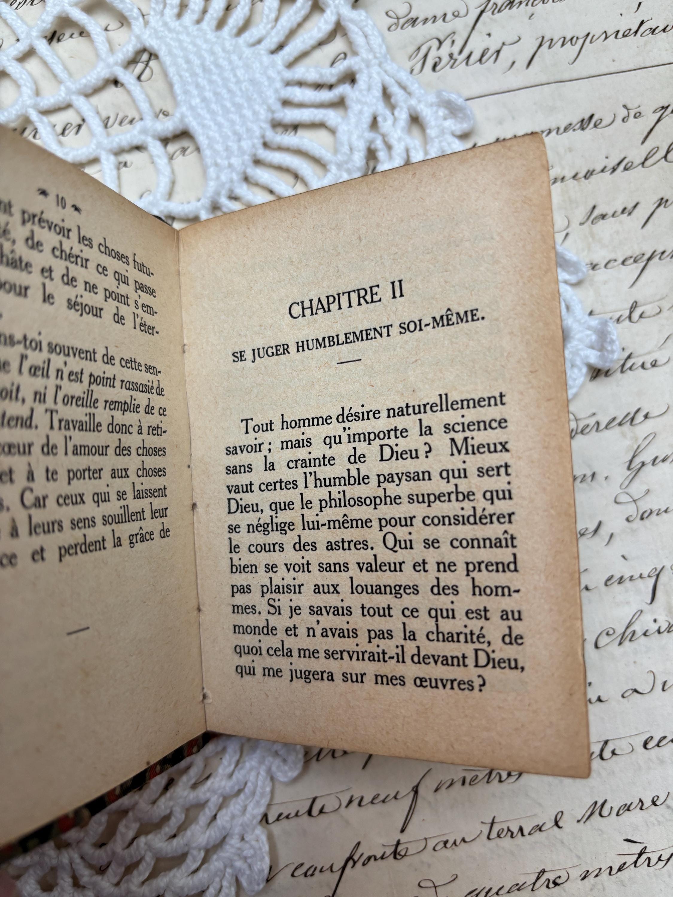 Imitation De Jésus-christ, Livre I, Miniature French Vintage Book