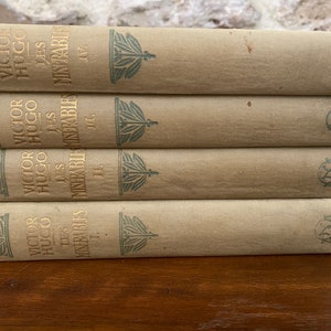 Les Misérables, Victor Hugo, 4 volumes, French vintage hardcover books, Nelson editions, literature from France, shabby chic decoration image 2