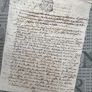 Documento original francés de 1781, manuscrito, efímera antigua escrita a mano de Francia, caligrafía, documentos históricos