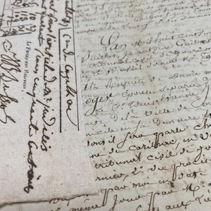 Documento notarile francese scritto a mano del 1827, documenti antichi, effimeri originali di carta vintage provenienti dalla Francia