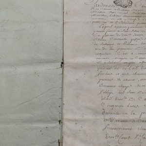 Document français ancien de 1780, manuscrits, manuscrits, calligraphie, pièces éphémères anciennes de France, morceau d'histoire image 5