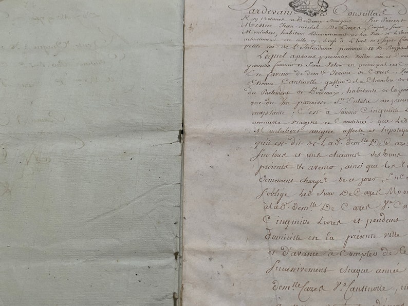 Document français ancien de 1780, manuscrits, manuscrits, calligraphie, pièces éphémères anciennes de France, morceau d'histoire image 5