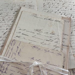 Lettere originali francesi dell'epoca della Belle Époque, documenti cartacei d'epoca provenienti dalla Francia