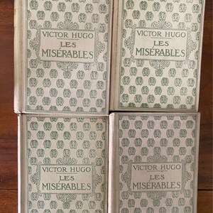 Les Misérables, Victor Hugo, 4 volumes, French vintage hardcover books, Nelson editions, literature from France, shabby chic decoration image 9