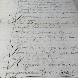 1688, manoscritto originale francese da Parigi con bella calligrafia, documenti antichi dalla Francia, documenti storici