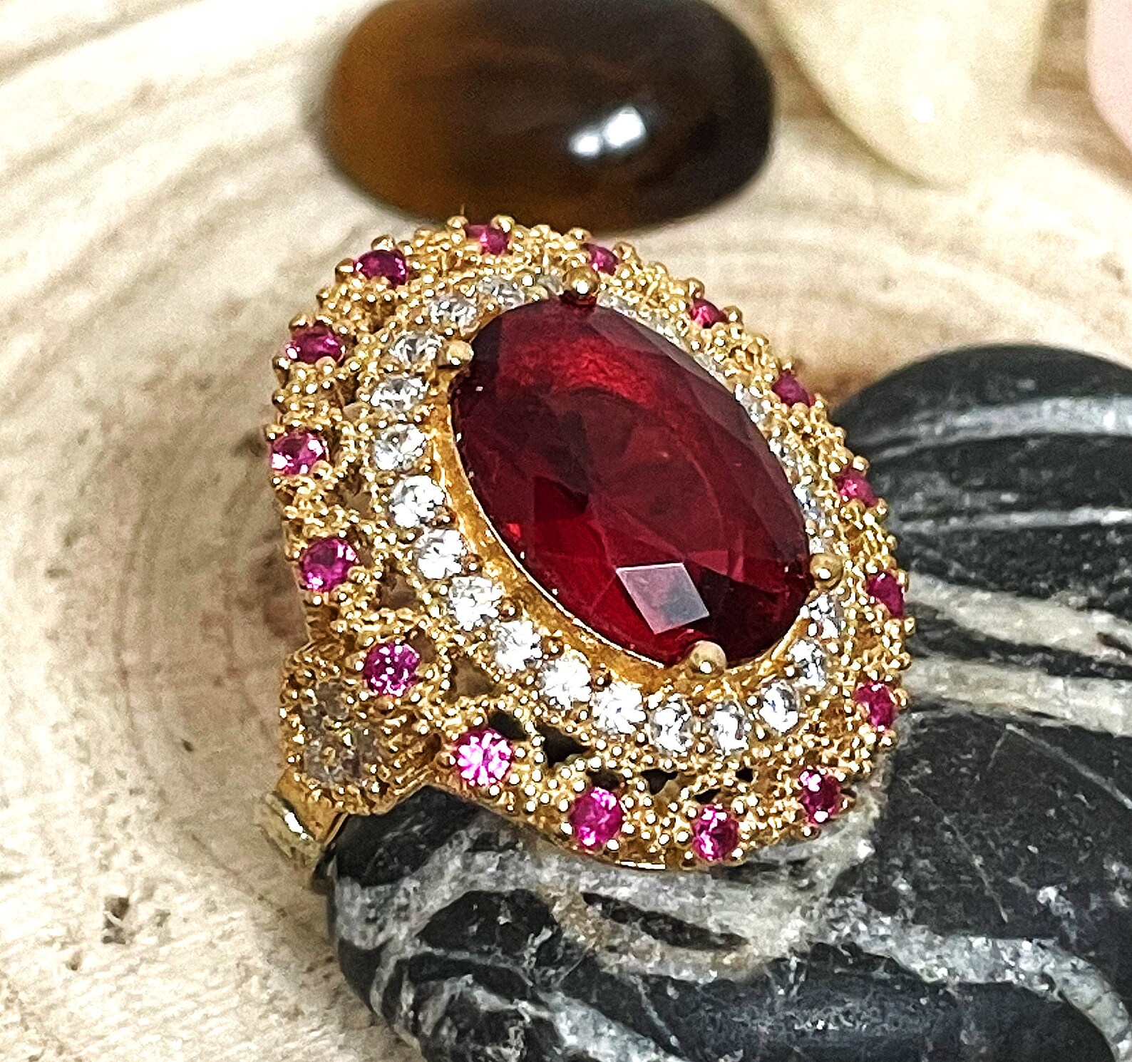 Turkish handmade ruby ring solid 925 sterling silver | Etsy