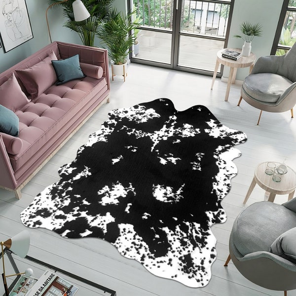 Cow Print Rug Etsy