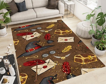 Wizard Rug, Beste Film Rug, Thuis Cadeau, Film Rug, Tapijten voor slaapkamer, Wand Rug, Esthetisch Tapijt, Cadeau voor hem, HomeDecor, Cadeau voor haar, Gebiedsdeken, Antislip