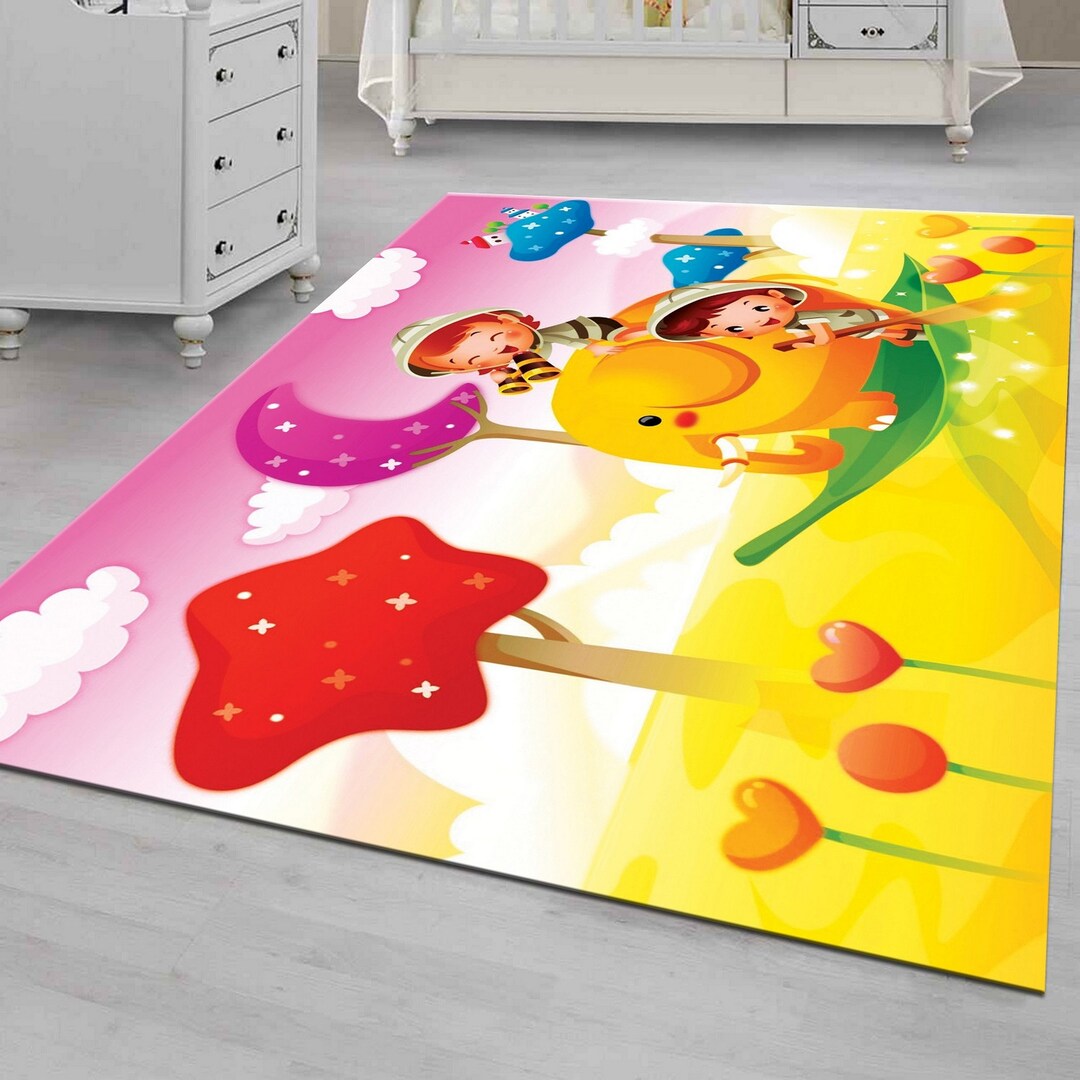 Kids Room Rug Elephant Rug Nursery Rug Girl Rug Customized Etsy