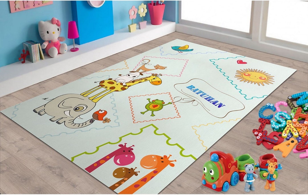 Animal Print Rug, Personalized Carpet, Girls Room Rug, Girl Room Decor