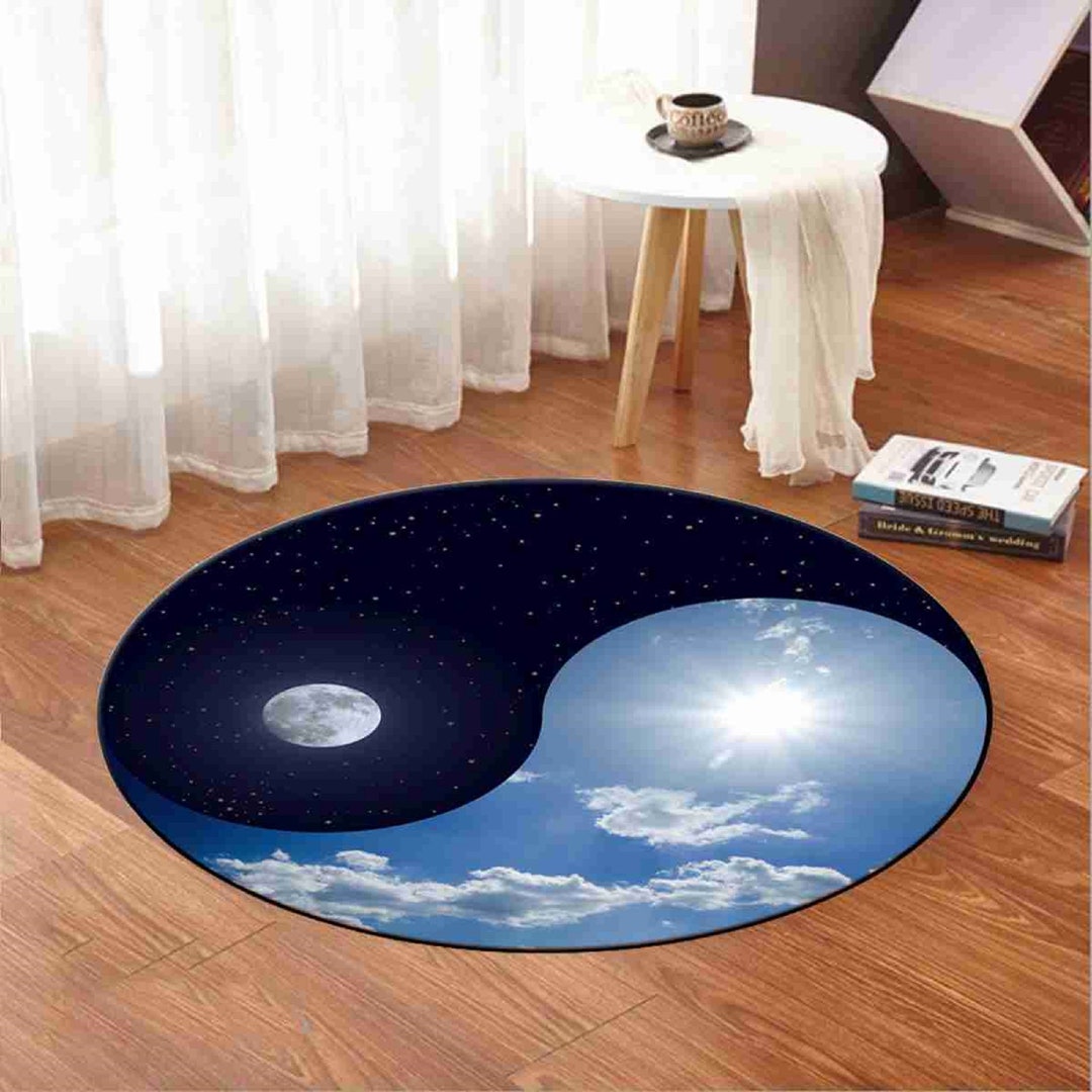 Ying Yang Rug, Ying Yang, Round Rug, Area Rug, Round Carpet, Pattern ...