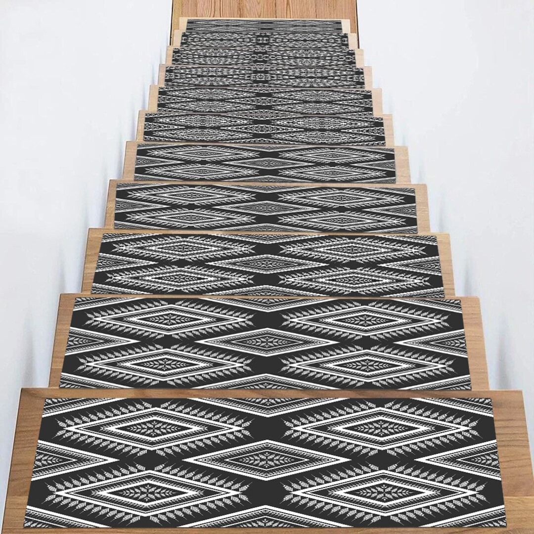Black Stair Runner Rug,moroccan Decor Rug,stair Treads Mat,decorative
