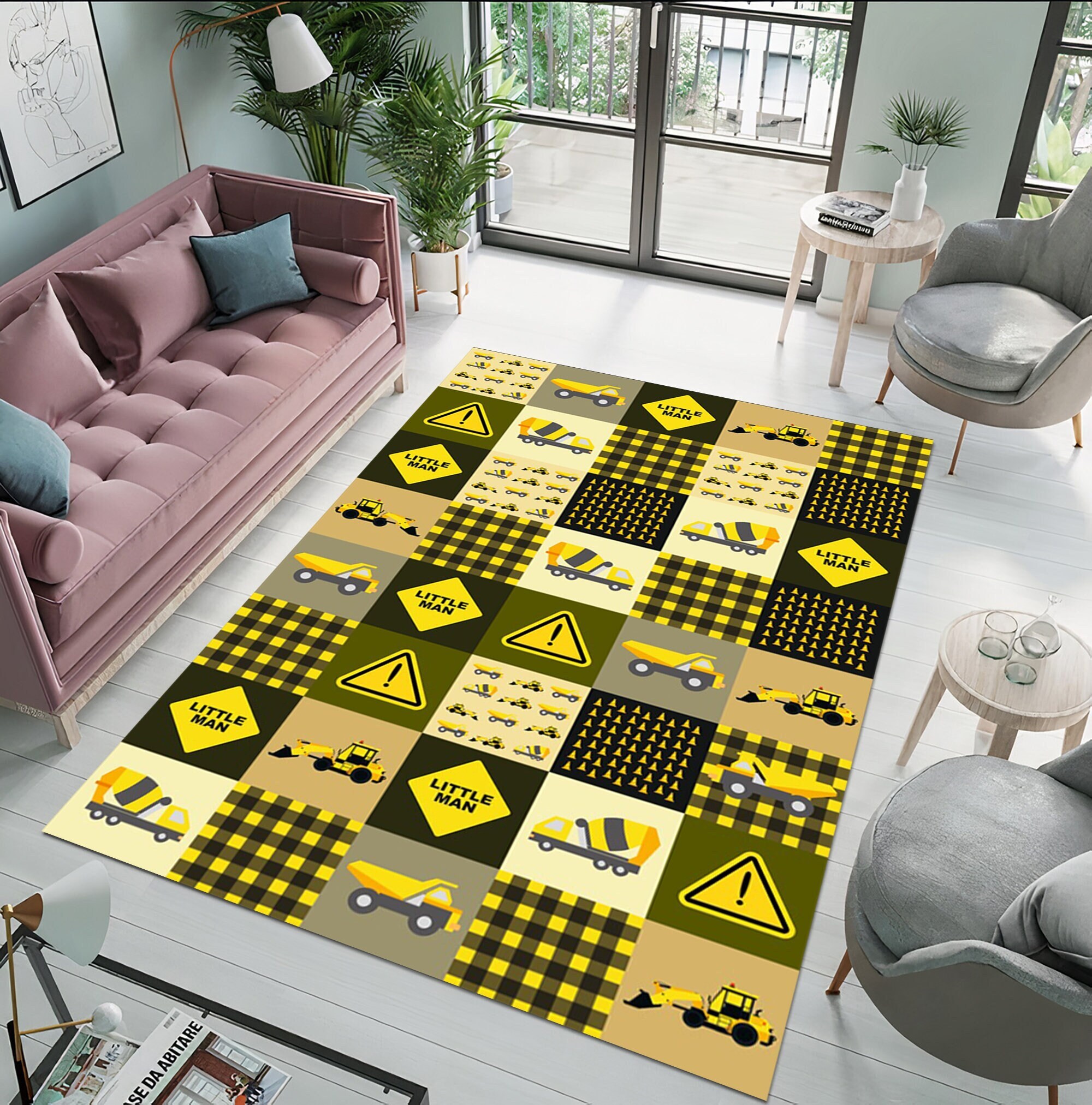 Construction Vehicle Rug Truck Rug Baby Room Rug - Etsy