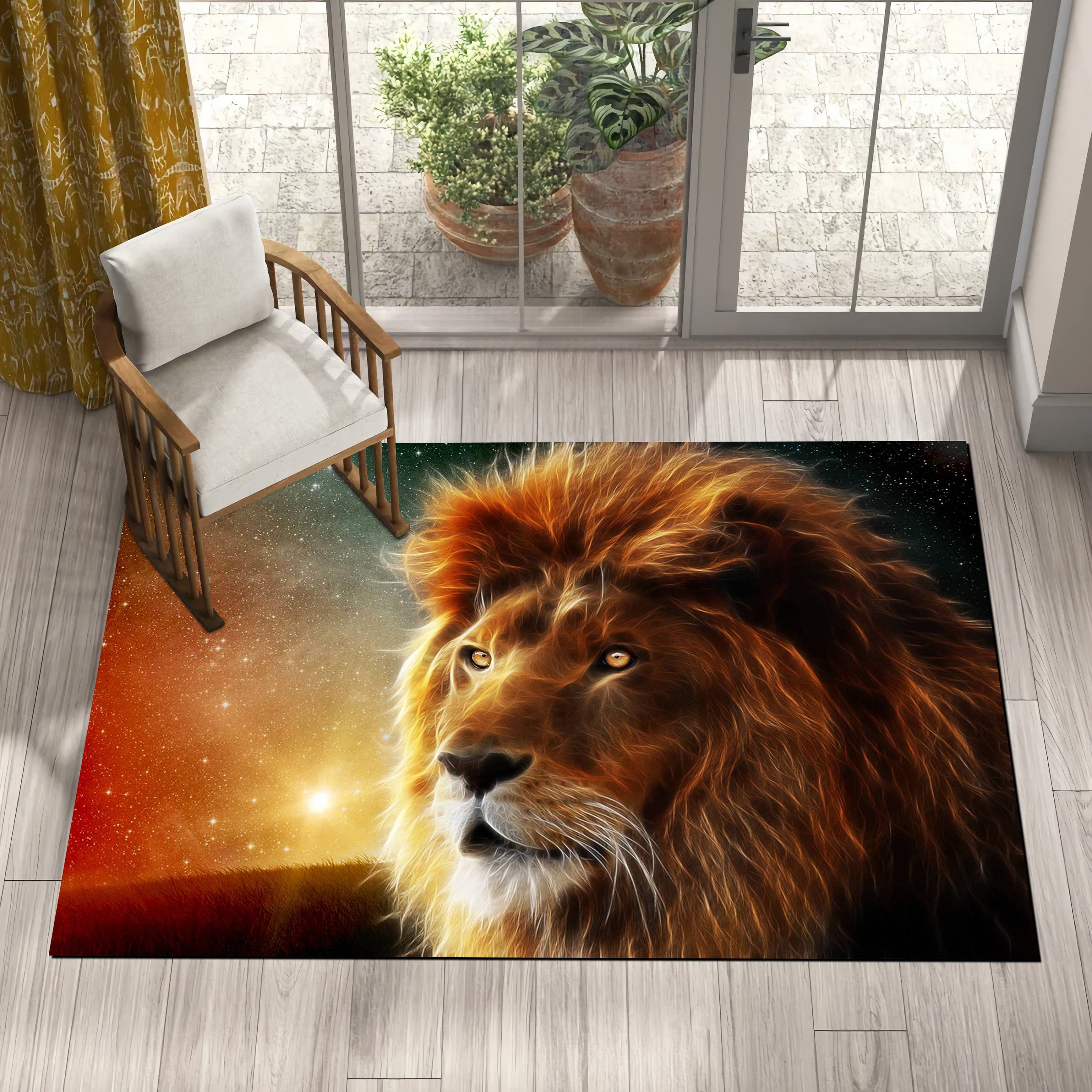 Lion Rug Animals Rugs 3D Rug Nonslip Floor Rug Area Rug Etsy