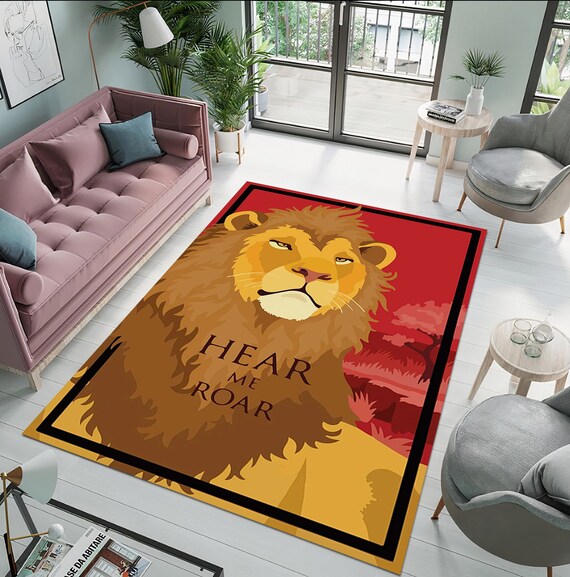 Lion king animal Kids playroom gameroom africa Pattern Rug Soft