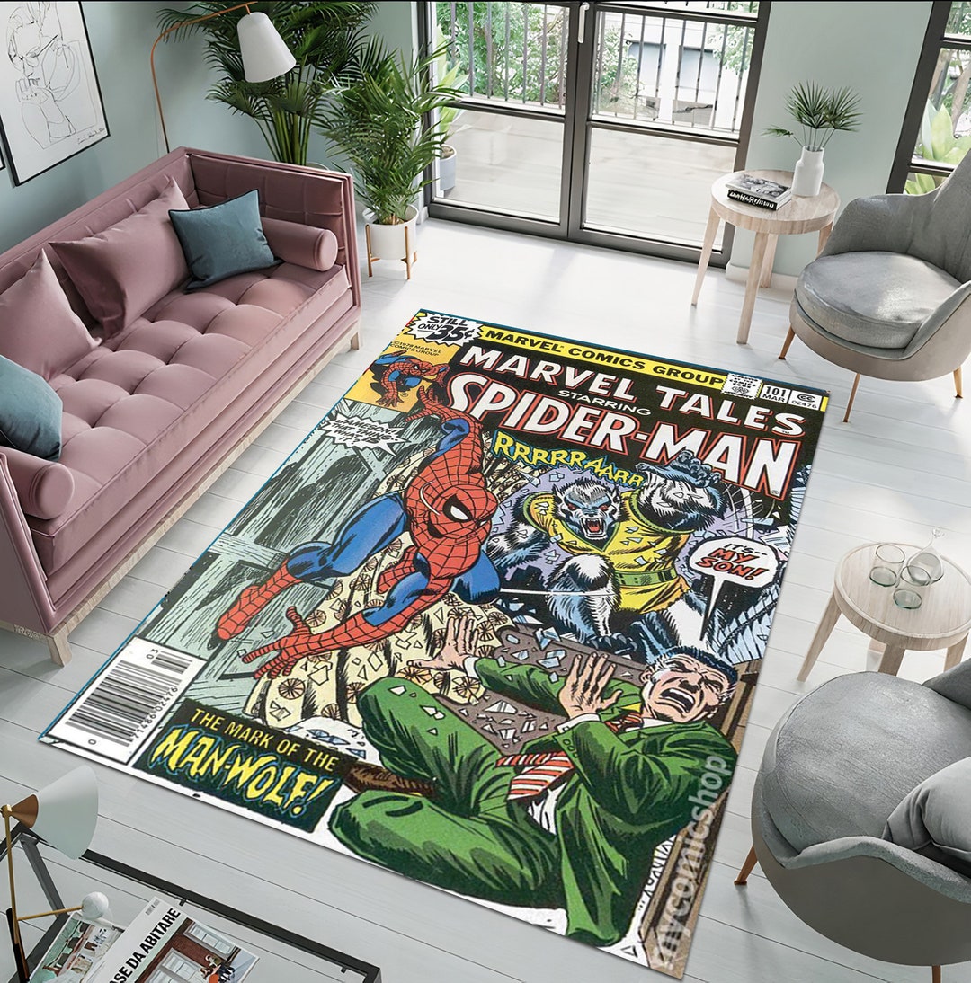 Spiderman Decor,spiderman Rug,custom Area Rug,decorative Rug,boy Room ...