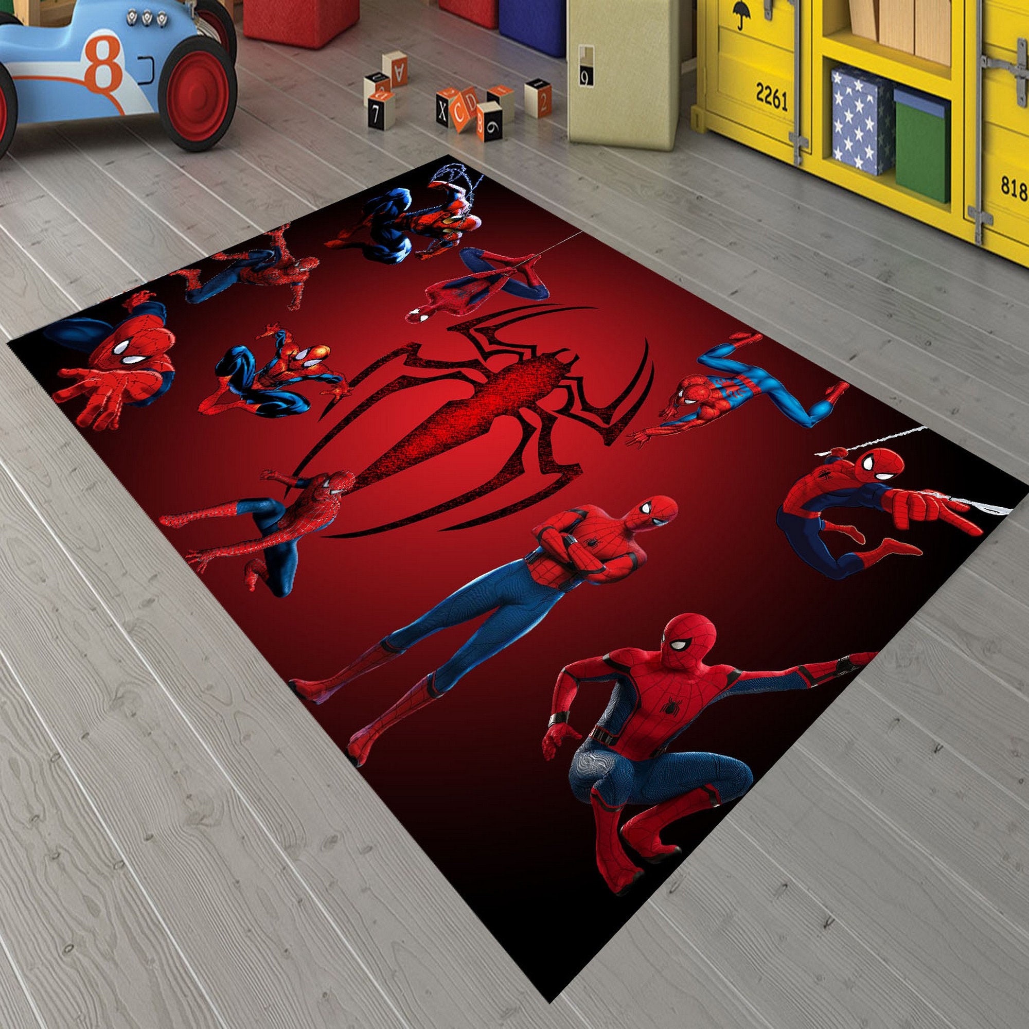 Kinderzimmer Teppich Spiderman Teppich Spiderman gemustert | Etsy