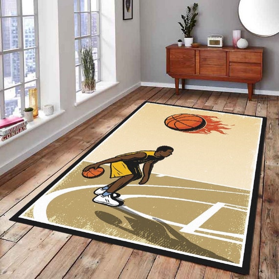 Tappeto da basket, tappeto sportivo, tappeto beige, regalo personalizzato, tappeto  camera ragazzo, arredamento camera ragazzo, tappeto per bambini, tappeto da  gioco, tappeto per bambini, regalo per lui -  Italia