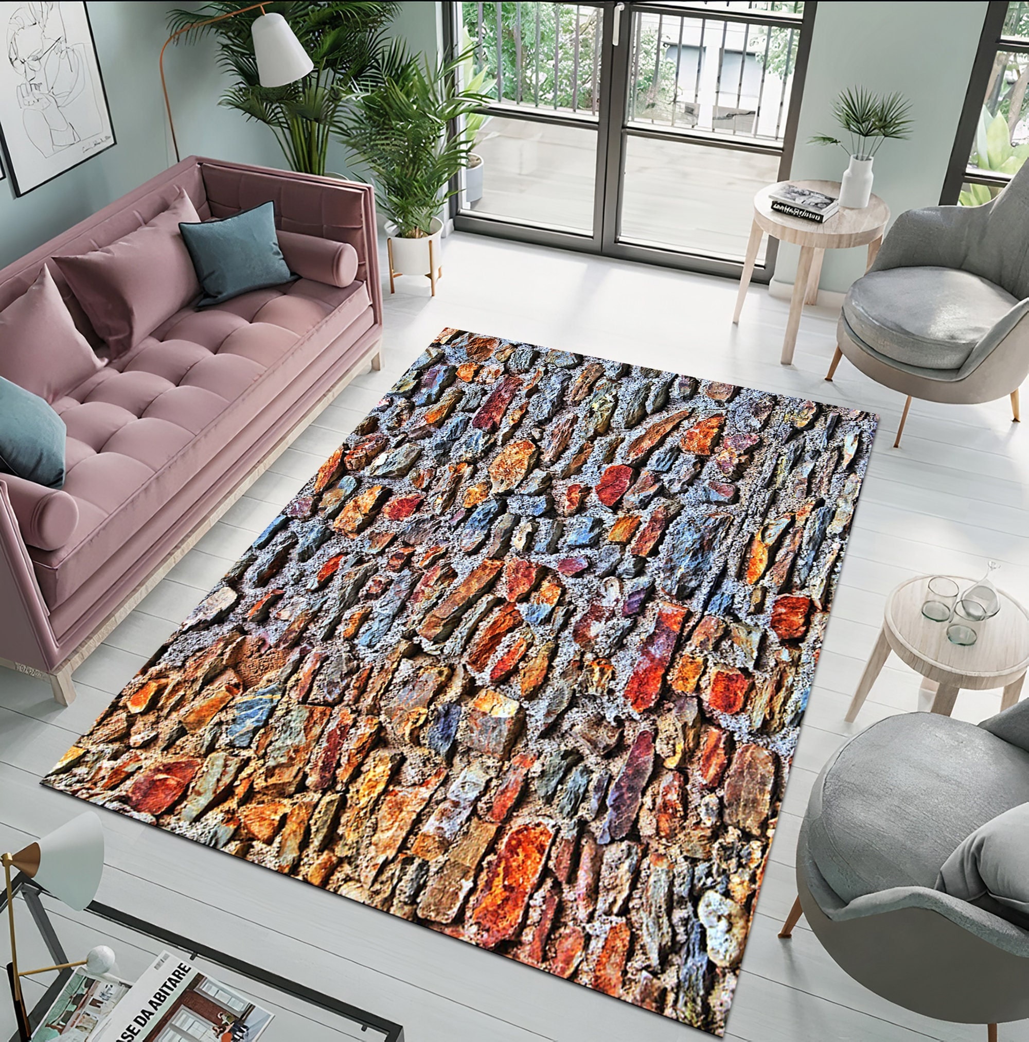 Custom Moss Rug,handmade Latch Hook Rug,customized Rugs,art Rugs,soft Rug  Moss Abstract Rug 