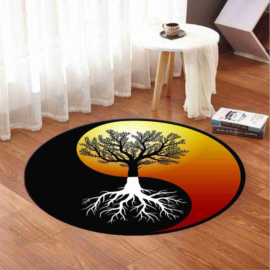 Yin Yang Decor,yin Yang Print Rug,round Rug,rugs for Living Room,area