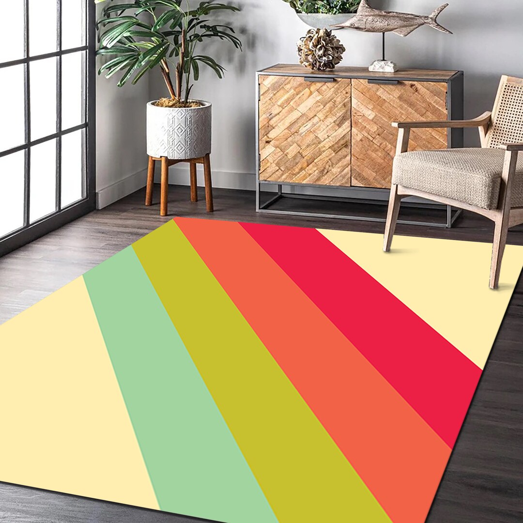 Light Rug Design Painting Art Rug, Colorful Rug, Solar Lights Rug, Rainbow Rug, Living ...