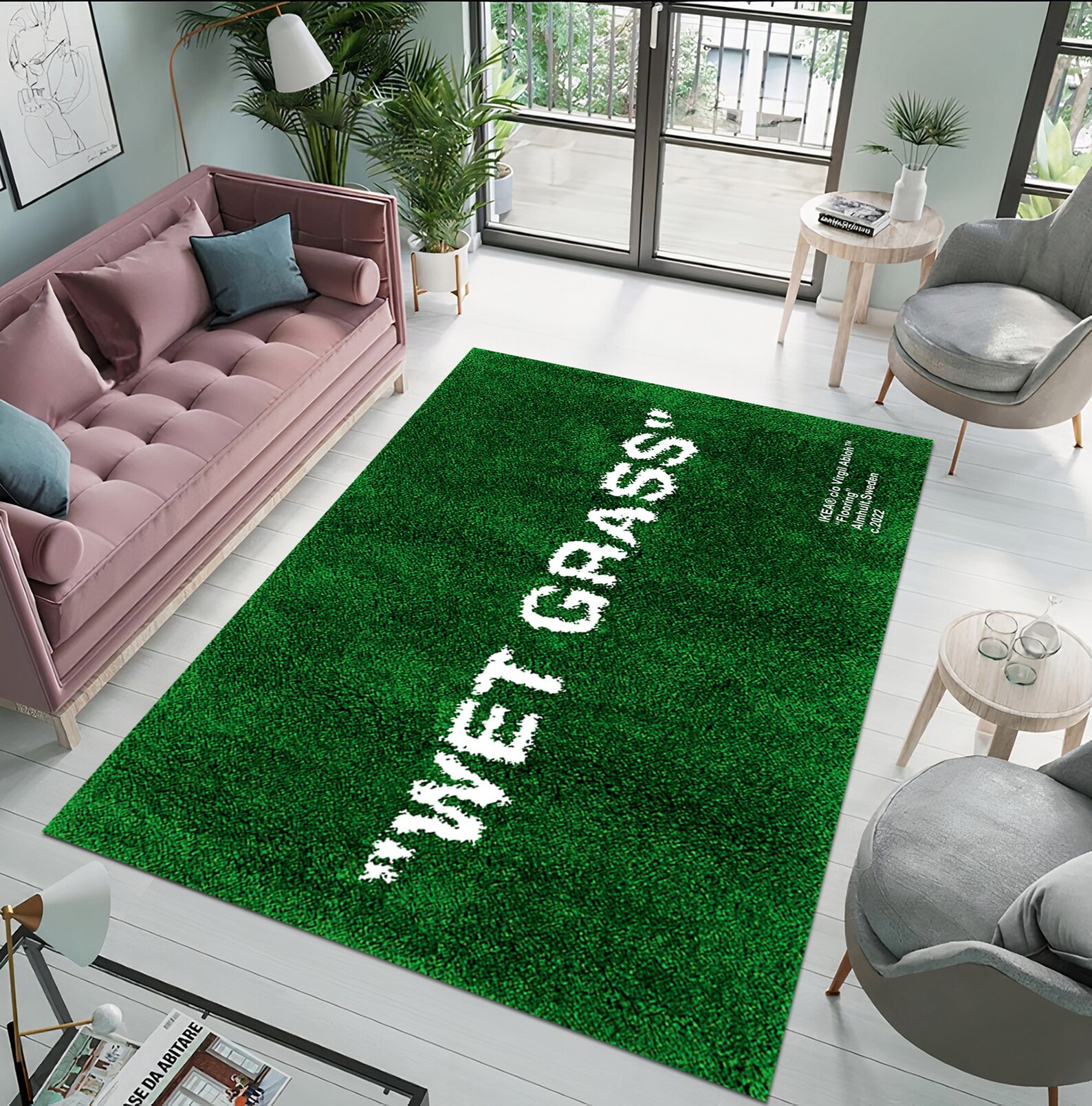 Wet Grass Rug off White Rug Virgil Abloh Rugs Bed Rug - Etsy