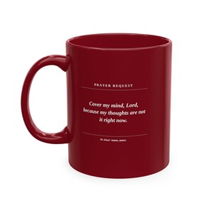 Prayer Request Scripture Quote Mug | Christian Faith Coffee Cup