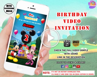 Mickey Mouse Oh Toodles invitation Mickey and Minnie Mouse birthday invite Mickey Mouse Kids Birthday Party Minnie Mouse phone invitation
