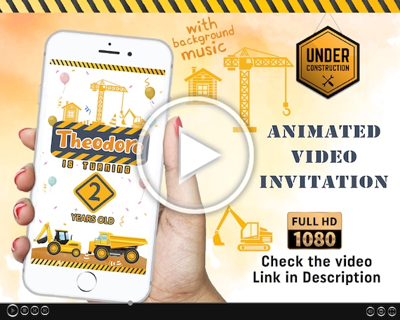 Construction Invitation, Construction Birthday Invitation, Dump Truck Party Invite, Construction, Construction Party Invitation