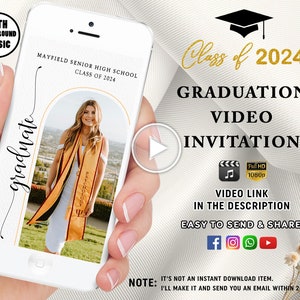 Graduate Announcement, Graduation Invitation, Modern Graduation Announcement, Graduation Party, Electronic photo graduation invitation